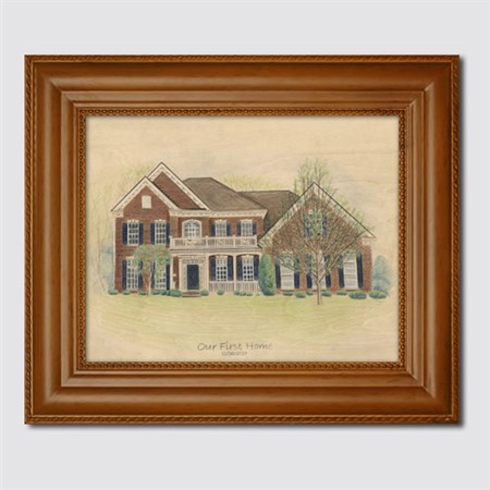 Color Pencil House Portrait on Wood from photo - myDaVinci